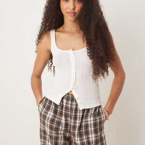 58. NWT! Free People End Game Pointelle Tank Top | Sugar Swizzle Combo | XS